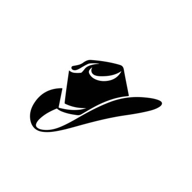 Cowboy hat silhouette vector art illustration with white background clipart