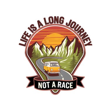 Embrace the journey with this retro road trip tee clipart