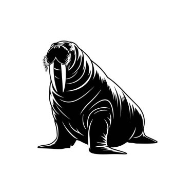 Elegant Walrus Silhouette Graphic clipart