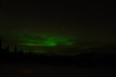 Kuzey Işıkları ya da Yukon Kanada 'da Aurora Borealis olarak da bilinir.
