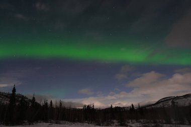 Kuzey Işıkları ya da Yukon Kanada 'da Aurora Borealis olarak da bilinir.