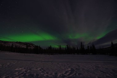 Kuzey Işıkları ya da Yukon Kanada 'da Aurora Borealis olarak da bilinir.