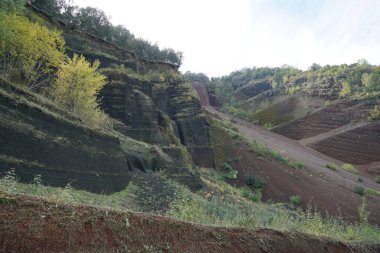 Croscat Volcano Garrotxa bölgesinin güzel konisi, Katalonya