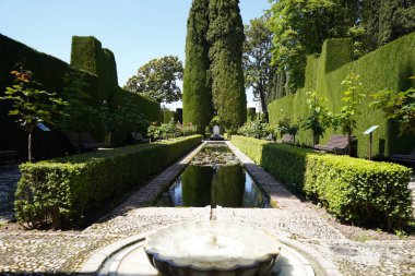 Palacio de Generalife ve kale, Alhambra, Granada, İspanya