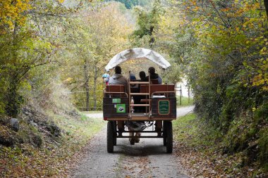 La Garrotxa views of an autumn day in the beautiful Catalonia clipart