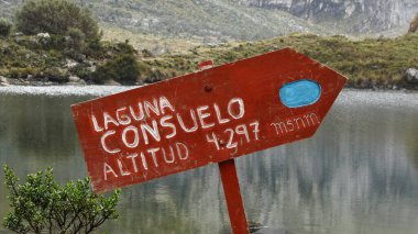 Laguna 69 'da, dağların arasında, gölcük 60' a giden güzel bir vadi, Peru.