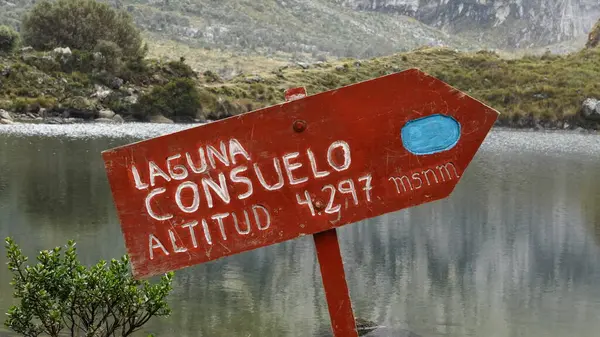 Laguna 69 'da, dağların arasında, gölcük 60' a giden güzel bir vadi, Peru.