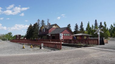 Güzel Kanada 'daki Calgary' s Heritage Park 'ın manzarası.