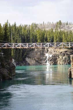 İngiliz Kolombiyası 'ndaki Yoho Ulusal Parkı' nın Dağ ve Nehir Manzarası