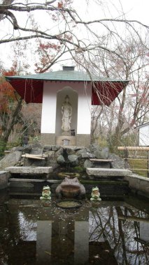 Arashiyama 'dan güzel Japonya' da sonbaharda yürüyüş manzarası