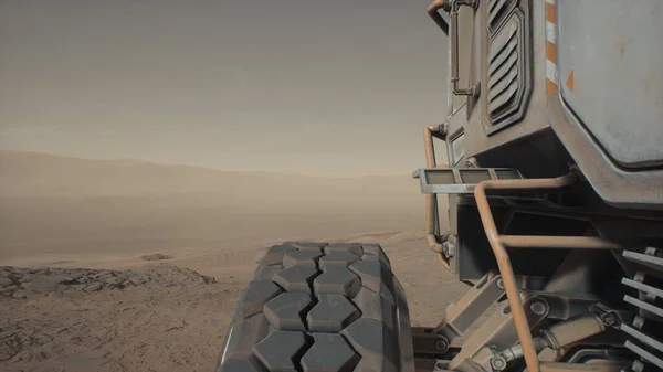 Rover Erőforrás Gyűjtő Mars Bolygón Meghódítani Más Világokat Rover Áthajt — Stock Fotó