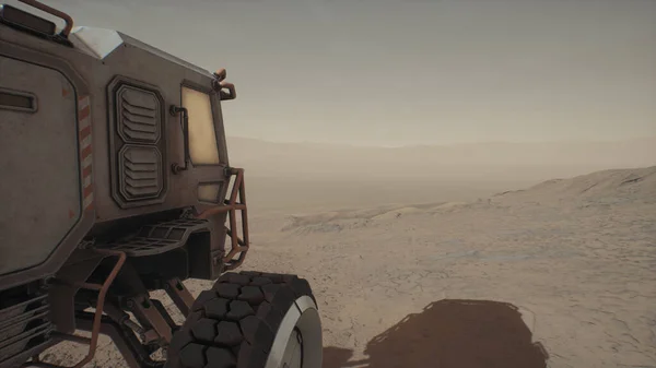 Rover Erőforrás Gyűjtő Mars Bolygón Meghódítani Más Világokat Rover Áthajt — Stock Fotó