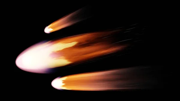 Падіння Комети Космосу Вогненний Хвіст Падає Метеорит Вхід Астероїдної Комети — стокове фото