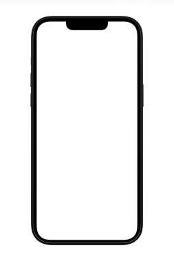 Beyaz parlayan boş ekranlı akıllı telefon, yakın çekim görüntüsü, kopyalama alanı. 3d hazırlayıcı