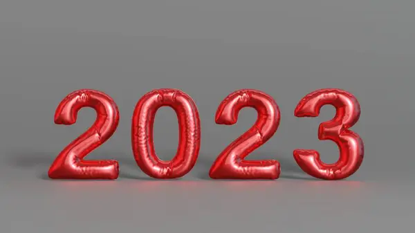 Nieuwjaar 2023 Rode Ballonnen Cijfers Cijfers Ballonnen Een Ontwerp Element — Stockfoto