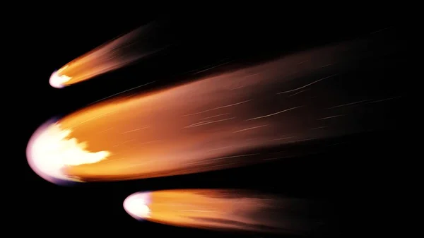 우주에서 떨어지는 불타는 떨어지는 배경에 대기에 소행성 혜성의 항목입니다 렌더링 — 스톡 사진