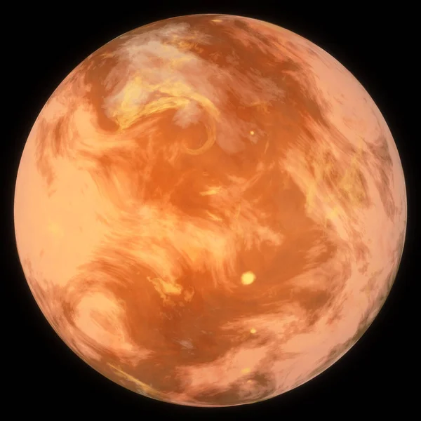Fantasy Abstrakt Planet Rymden Mot Bakgrund Stjärnor Och Galaxer Illustration — Stockfoto