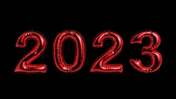 Nouvel 2023 Ballons Rouges Chiffres Figures Ballons Élément Design Rendu — Photo