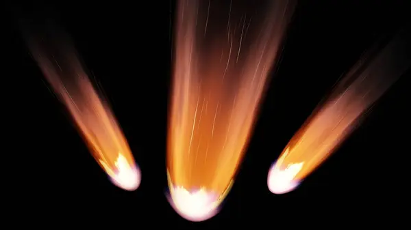Πτώση Κομήτη Από Διάστημα Φλογερή Ουρά Πτώση Μετεωρίτη Είσοδος Ενός — Φωτογραφία Αρχείου