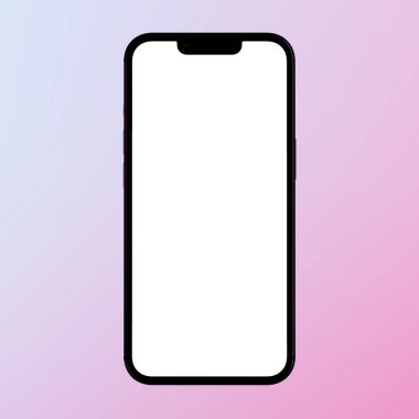 Parlak beyaz ekran, neon ışıklı akıllı telefon, yakın çekim görüntüsü, kopyalama alanı, renk arkaplanı