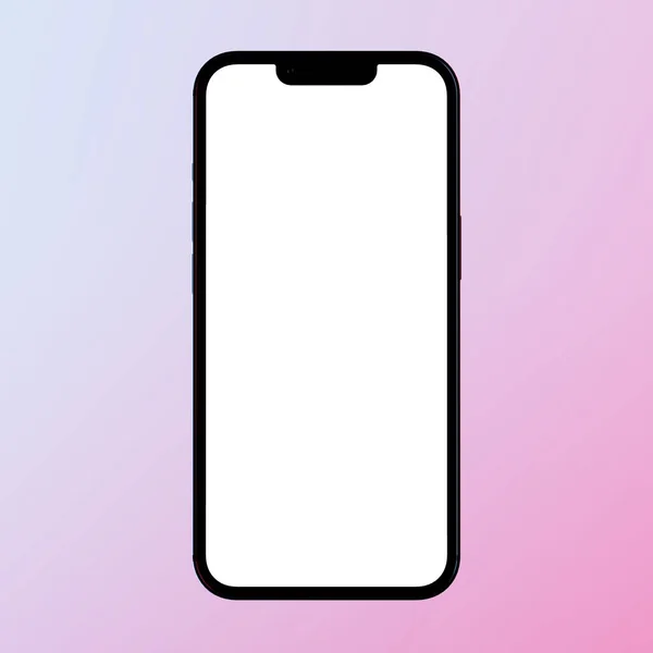 Smartphone Med Vit Glödande Tom Skärm Med Neon Belysning Mockup — Stockfoto