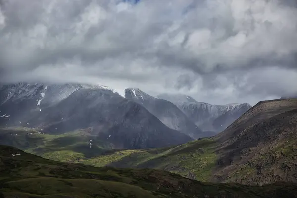 Mountain valley of Altai mountains, fabulous landscape of wildlife, amazing views of the mountain ranges. Hike