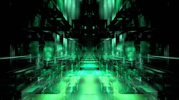 Digitaal Interieur Portaal Podium Tech Abstract Data Center Server Tonel — Stockfoto
