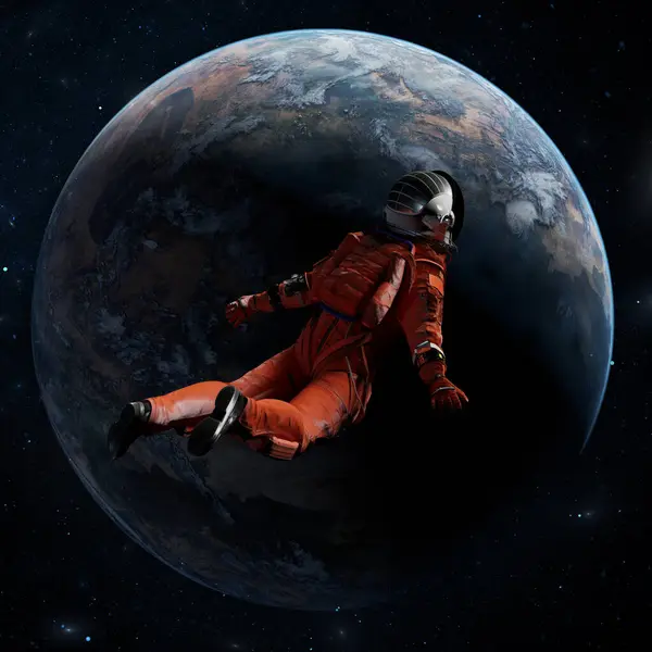 Vol Astronaute Dans Espace Sans Gravité Découverte Nouvelles Planètes Exploration — Photo