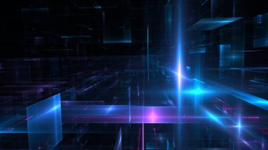 Soyut holografik yanardöner neon duvar hareketli koyu arkaplan. Afişler, arka planlar, duvar kağıtları ve kapaklar için gradyan tasarım unsuru. 3d hazırlayıcı