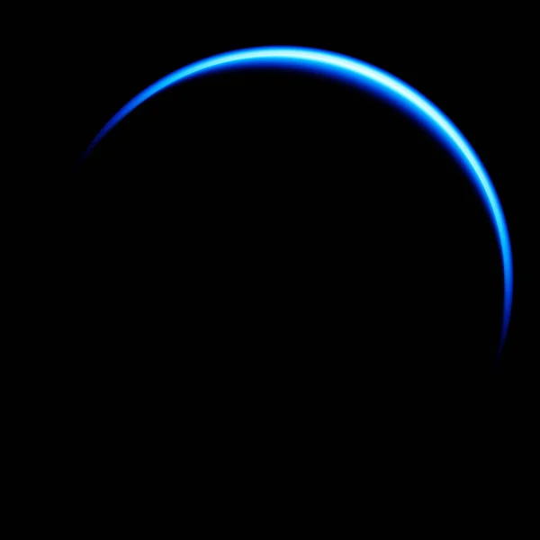 Niebieska Planeta Neptun Sylwetka Czarnym Tle Renderowanie — Zdjęcie stockowe