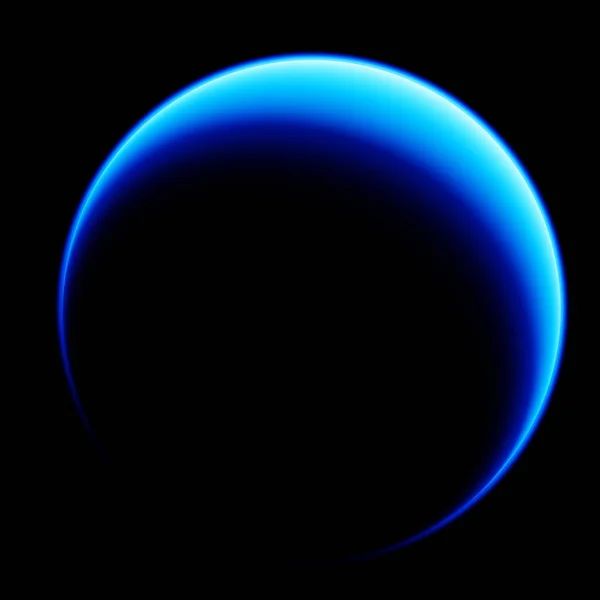 Blå Planeten Neptunus Siluett Svart Bakgrund Konvertering — Stockfoto