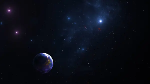 Sterren Van Melkweg Nevels Aan Hemel Kosmische Achtergrond Renderen — Stockfoto