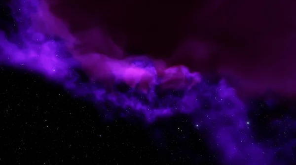 恒星和星系之间的宇宙星云 外太空的气体尘埃云雾 宇宙的诞生和扩展 星云中恒星和行星的形成 3D渲染 — 图库照片