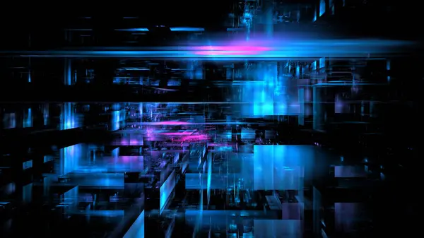 Dijital gelecek, yapay zeka, veri ve bilgi işleme. Bulut teknolojileri, dijital alan. 3d hazırlayıcı