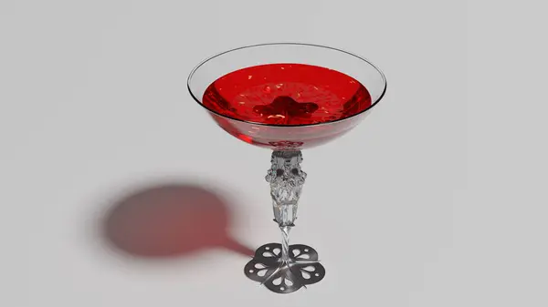 Glass Cup Magic Elixir Potion Red Color Love Elixir Glass — Stock Photo, Image