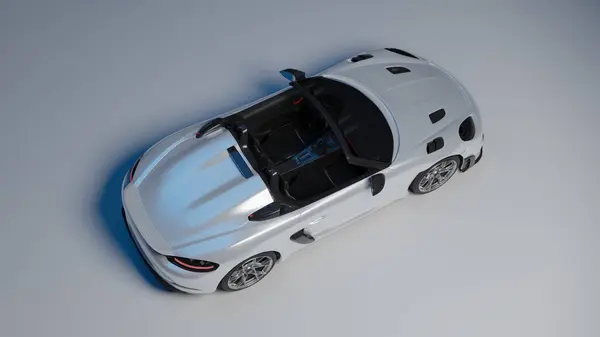 新しいスポーツカー オートカブリオRs 現代様式のSクラスのコンバーチブルタイプ スペースコピー バナー構成 3Dレンダリング — ストック写真