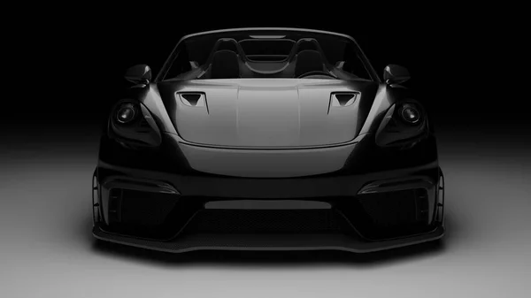 新型跑车 Rs型汽车 S级可转换型现代风格 复制空间 横幅组成 3D渲染 — 图库照片