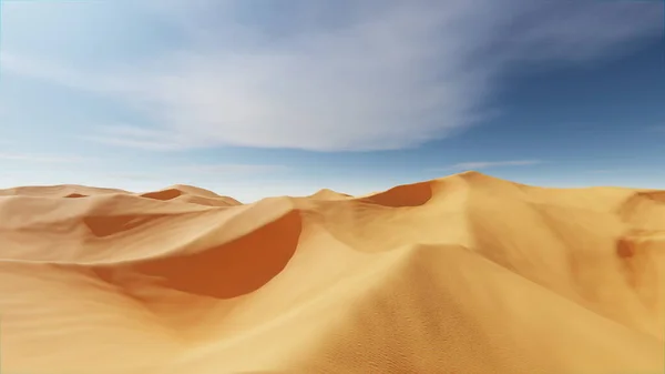 Ökensanddyner Ändlösa Gula Sandstränder Saharaöknen Återgivning — Stockfoto