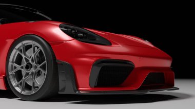 Yeni spor araba, Cabrio RS, S sınıfı üstü açılabilir modern tarzda. Uzayı kopyala, afiş kompozisyonu. 3 Boyutlu Hazırlama