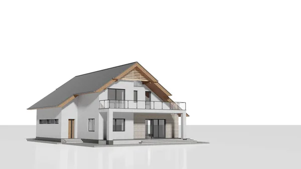 Grundriss Des Neuen Hauses Auf Weißem Hintergrund Verkauf Von Ferienhaus — Stockfoto