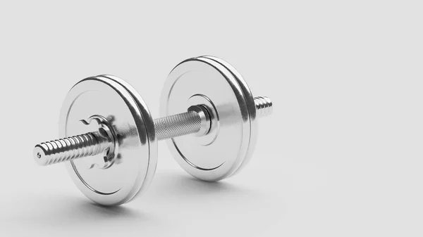 Sport Silver Hantel Gym Fitness Hälsosam Livsstil Återgivning — Stockfoto