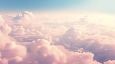 Gün batımında pembe mavi bulutlar, bulutlu hava, gökyüzünde uçmak, şafakta manzara gökyüzü. 3d hazırlayıcı