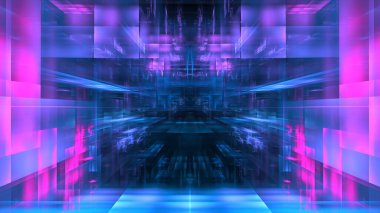 Fütürist soyut ışık, perspektif, parlayan arka plan, teknoloji tasarımı, bilim duvar kağıdı, tünel alanı. 3d hazırlayıcı