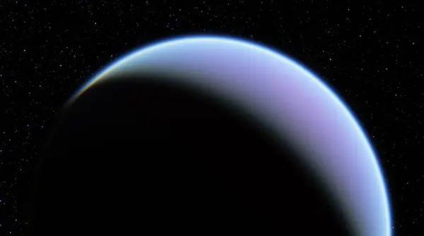 Planetární Plynný Obr Řídkou Atmosférickou Září Zasazený Proti Temné Černi — Stock fotografie