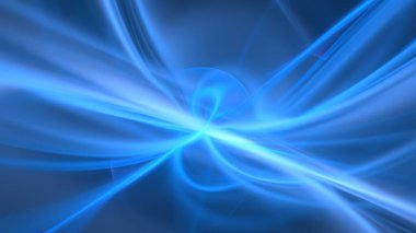 Canlı mavi ışık, büyüleyici bir görüntüde kesişir ve kıvrılır. Bu da hareket ve enerji hissi uyandıran soyut bir desen oluşturur. Bu dijital sanat eseri ritmik akış üretir. 3d hazırlayıcı