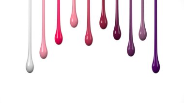 Renkli bir görüntü yaratmak için çeşitli boya tonlarından oluşan bir düzenleme. Boya pembe, kırmızı ve mor renkler içeriyor, temiz bir yüzeyde sanatsal bir yeteneği vurguluyor. 3d hazırlayıcı