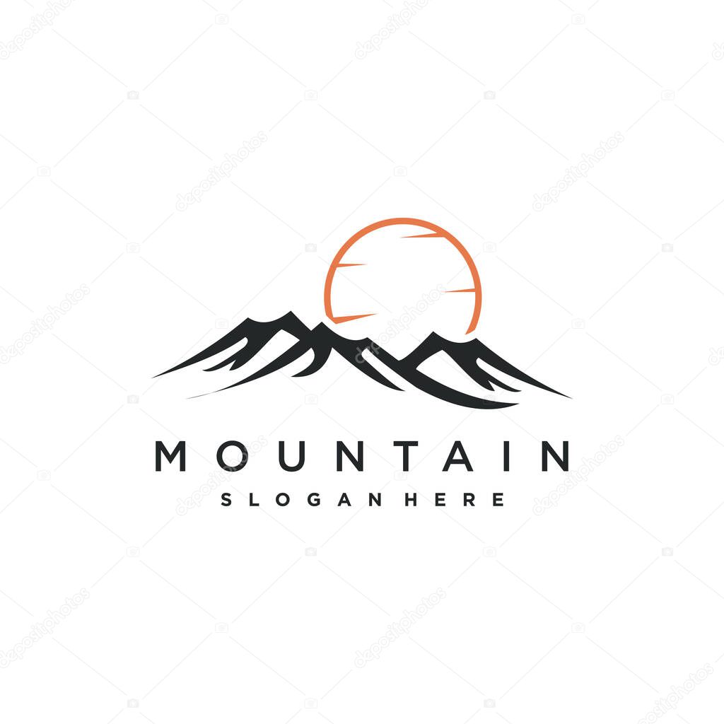 Mountain logo design vector with modern concept