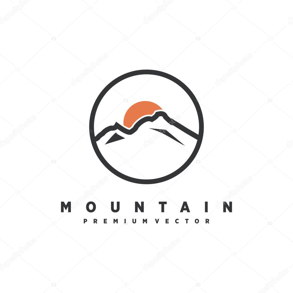 Mountain logo design vector with modern concept