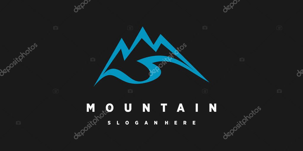 Mountain logo design vector with modern concept
