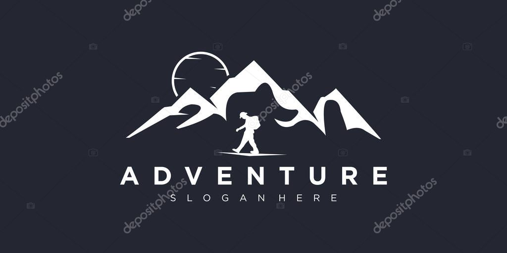 Mountain logo design vector with modern concept